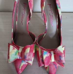 Betsey Johnson Pink Floral High Heels Size 6